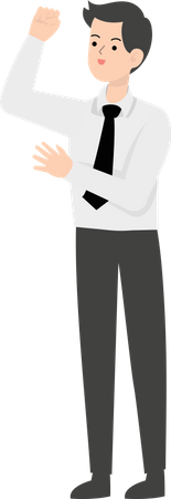 Businessman celebrating victory  Illustration