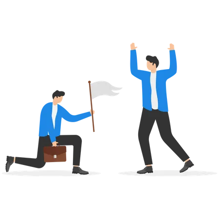 Businessman celebrating win  Illustration