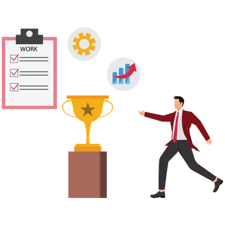 Businessman Celebrating Workplace Success  Illustration