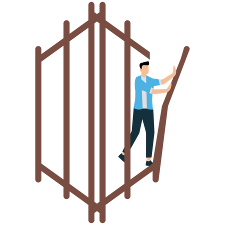 Businessman Challenging Yourself to Break Limits  Illustration