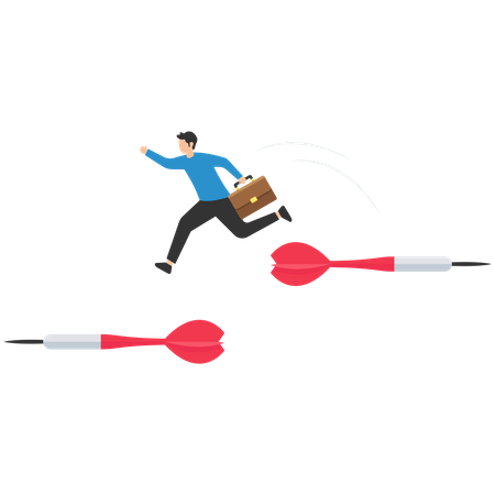 Businessman change from arrow sign to other direction Illustration