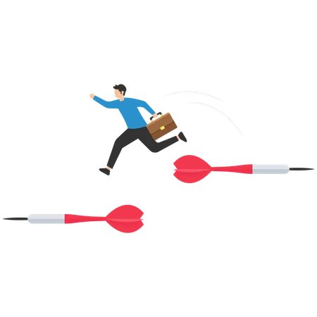 Businessman change from arrow sign to other direction Illustration