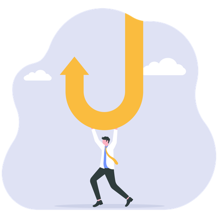 Businessman changing business direction  Illustration