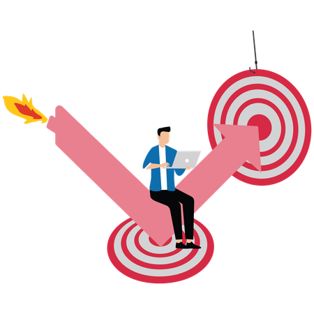 Businessman Changing business direction  Illustration