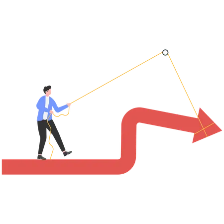 Businessman changing business direction  Illustration