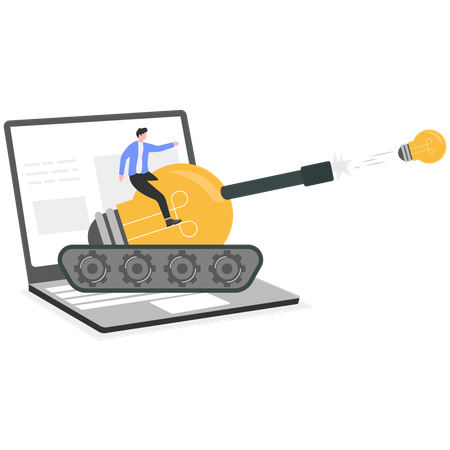 Businessman changing business idea  Illustration