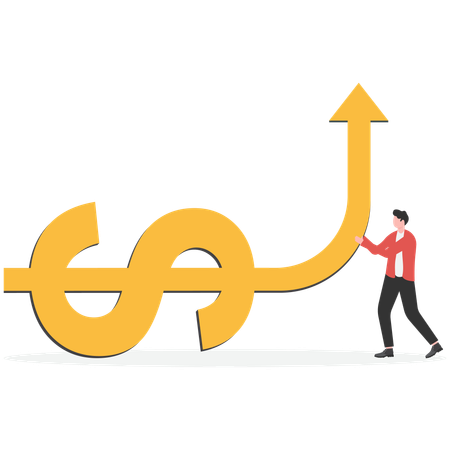 Businessman changing direction of money  Illustration