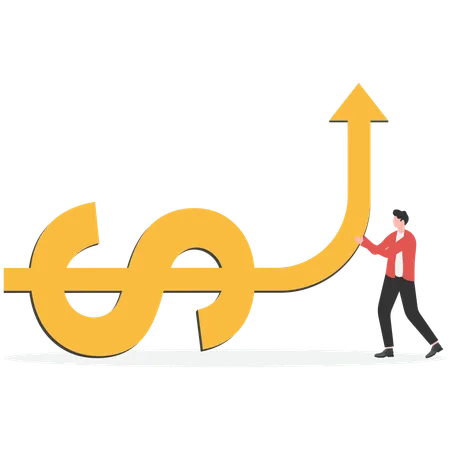 Businessman changing direction of money  Illustration