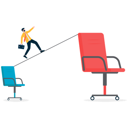 Businessman Changing Position  Illustration