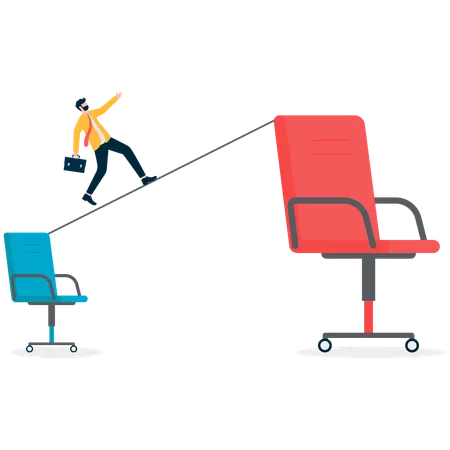 Businessman Changing Position  Illustration