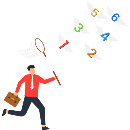 Businessman chasing business opportunity  Illustration