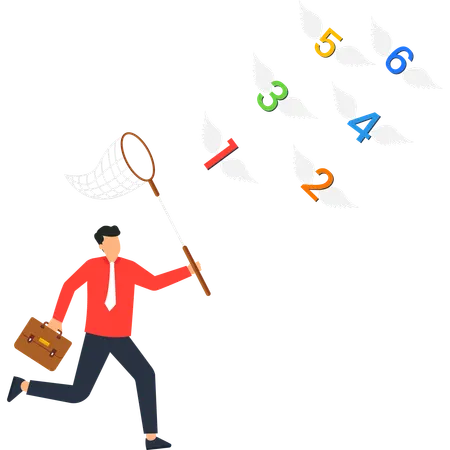 Businessman chasing business opportunity  Illustration