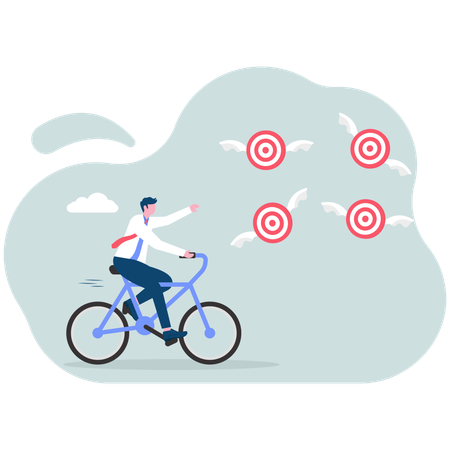 Businessman chasing business target  Illustration