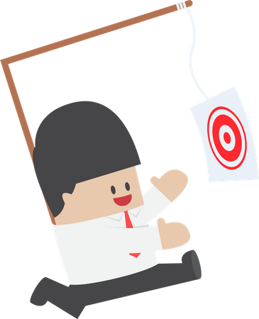 Businessman chasing his target  Illustration