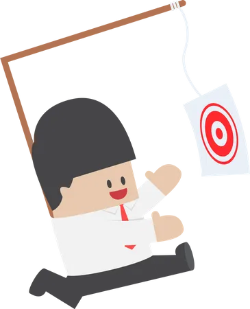 Businessman chasing his target  Illustration