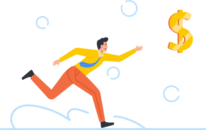 Businessman Chasing Money  Illustration