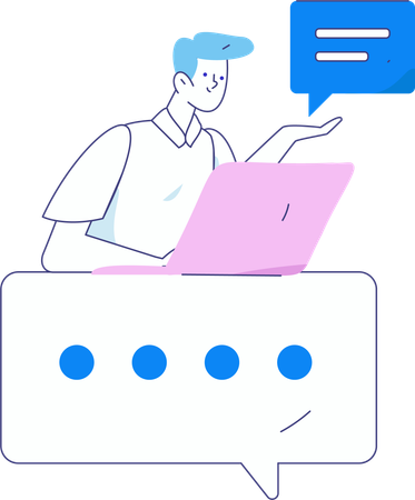 Businessman chatting on online messages  Illustration