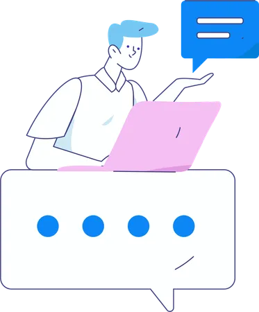 Businessman chatting on online messages  Illustration