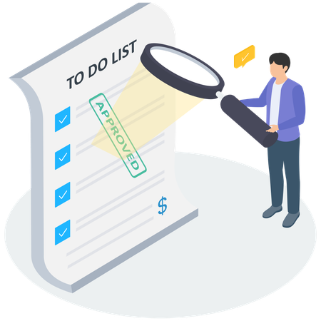 Businessman Check Approved List  Illustration