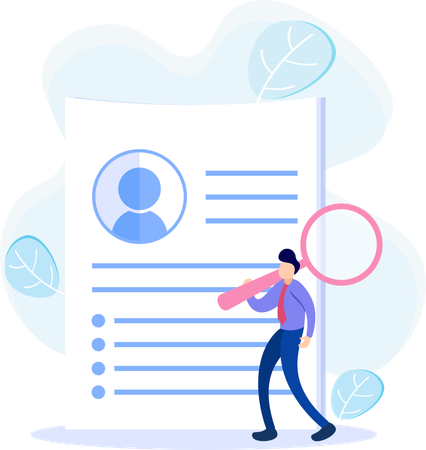 Businessman Check Candidate Cv  Illustration