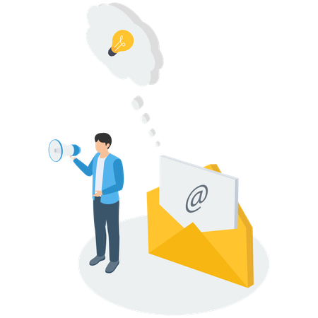 Businessman Check Creative Mail  Illustration