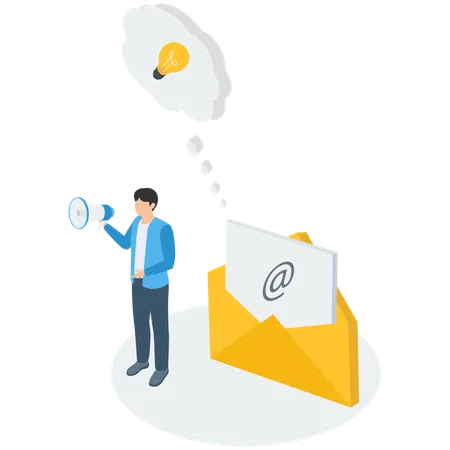 Businessman Check Creative Mail  Illustration