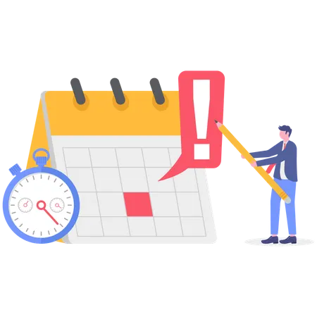 Businessman check important appointment  Illustration