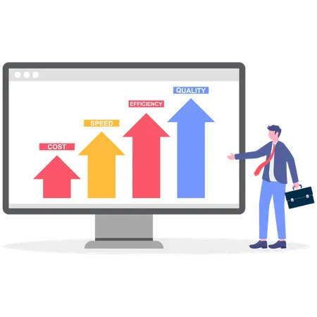 Businessman Check Quality improvement  Illustration