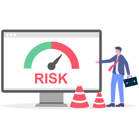 Businessman check risk assessment  Illustration