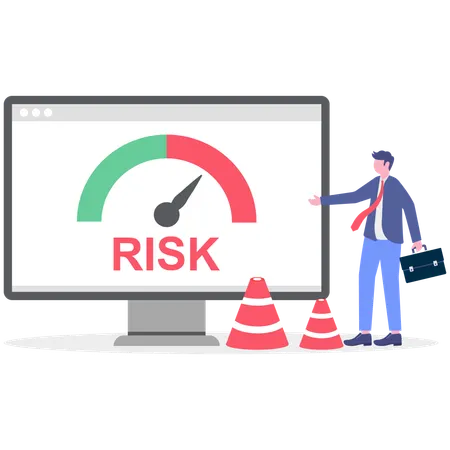 Businessman check risk assessment  Illustration