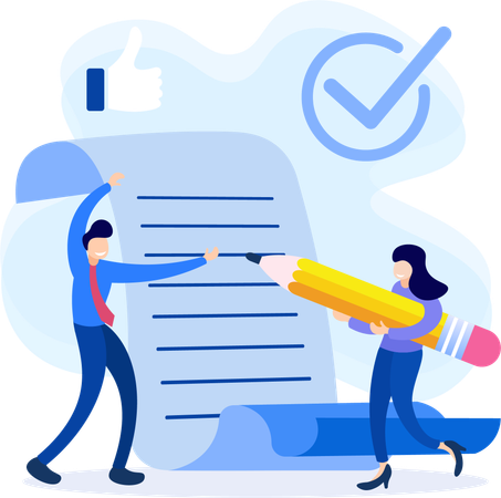 Businessman checking business checklist  Illustration