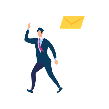 Businessman Checking Email  イラスト