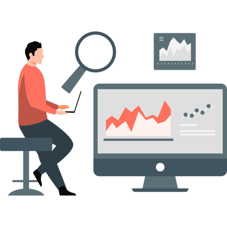 Businessman checking experiment report  Illustration