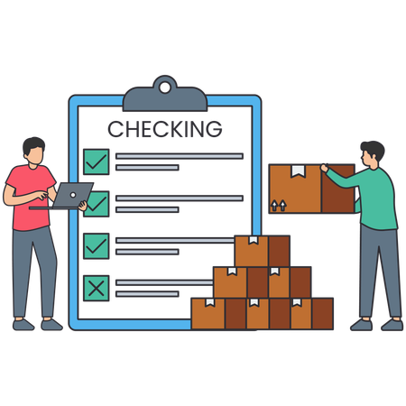 Businessman checking inventory  Illustration