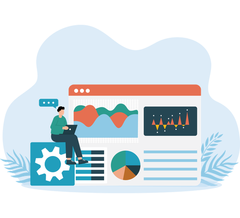 Businessman checking Market Layout  Illustration