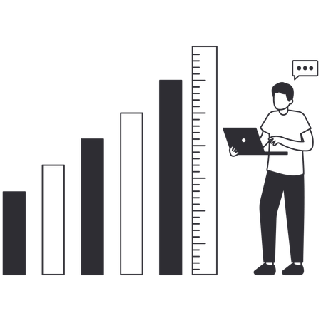 Businessman checking market performance  Illustration