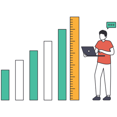 Businessman checking market performance  Illustration