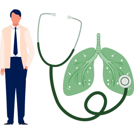 Businessman checking pulses rate by using stethoscope  Illustration