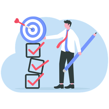 Businessman checking up pending tasks  Illustration