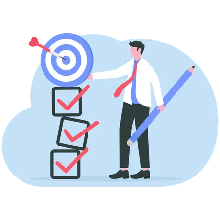 Businessman checking up pending tasks  Illustration