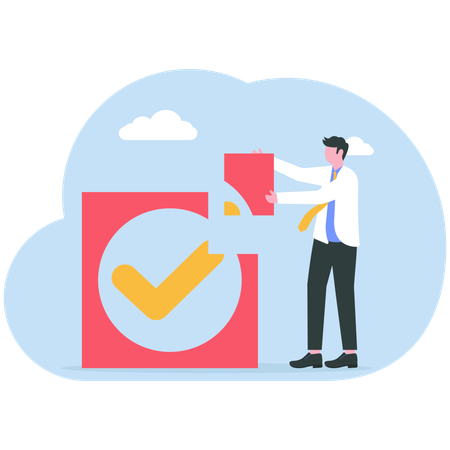 Businessman checks mark deadlines  Illustration