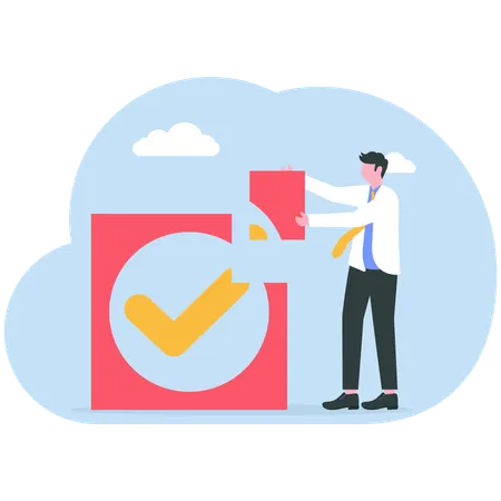Businessman checks mark deadlines  Illustration