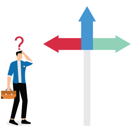 Businessman choose the right way to success  Illustration