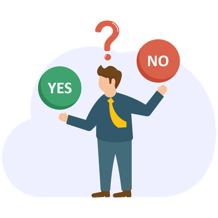 Businessman choose yes or no  Illustration