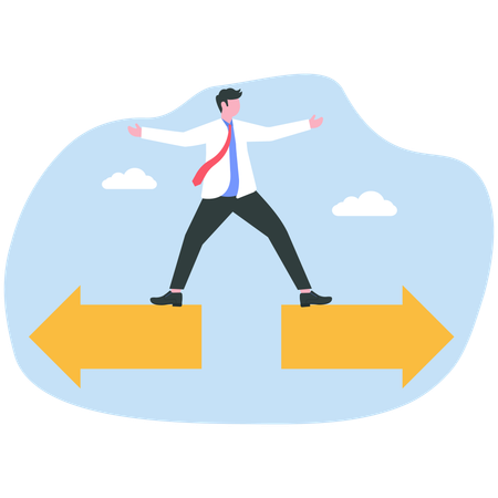 Businessman chooses business direction  Illustration