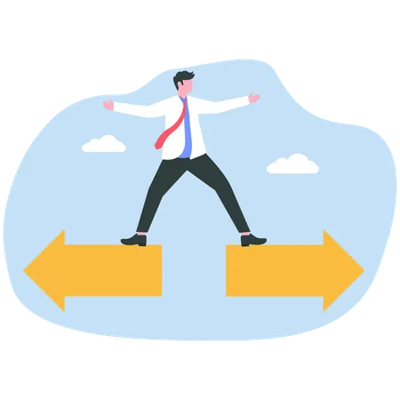 Businessman chooses business direction  Illustration