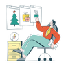 illustration for online christmas shopping