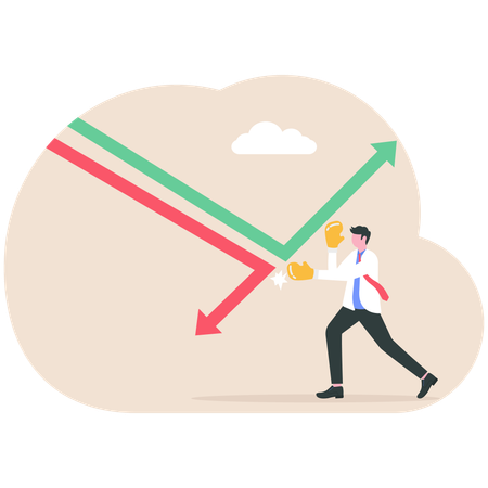 Businessman chooses different arrows  Illustration