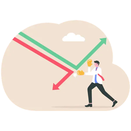 Businessman chooses different arrows  Illustration