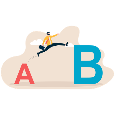 Businessman chooses plan B from plan A  Illustration